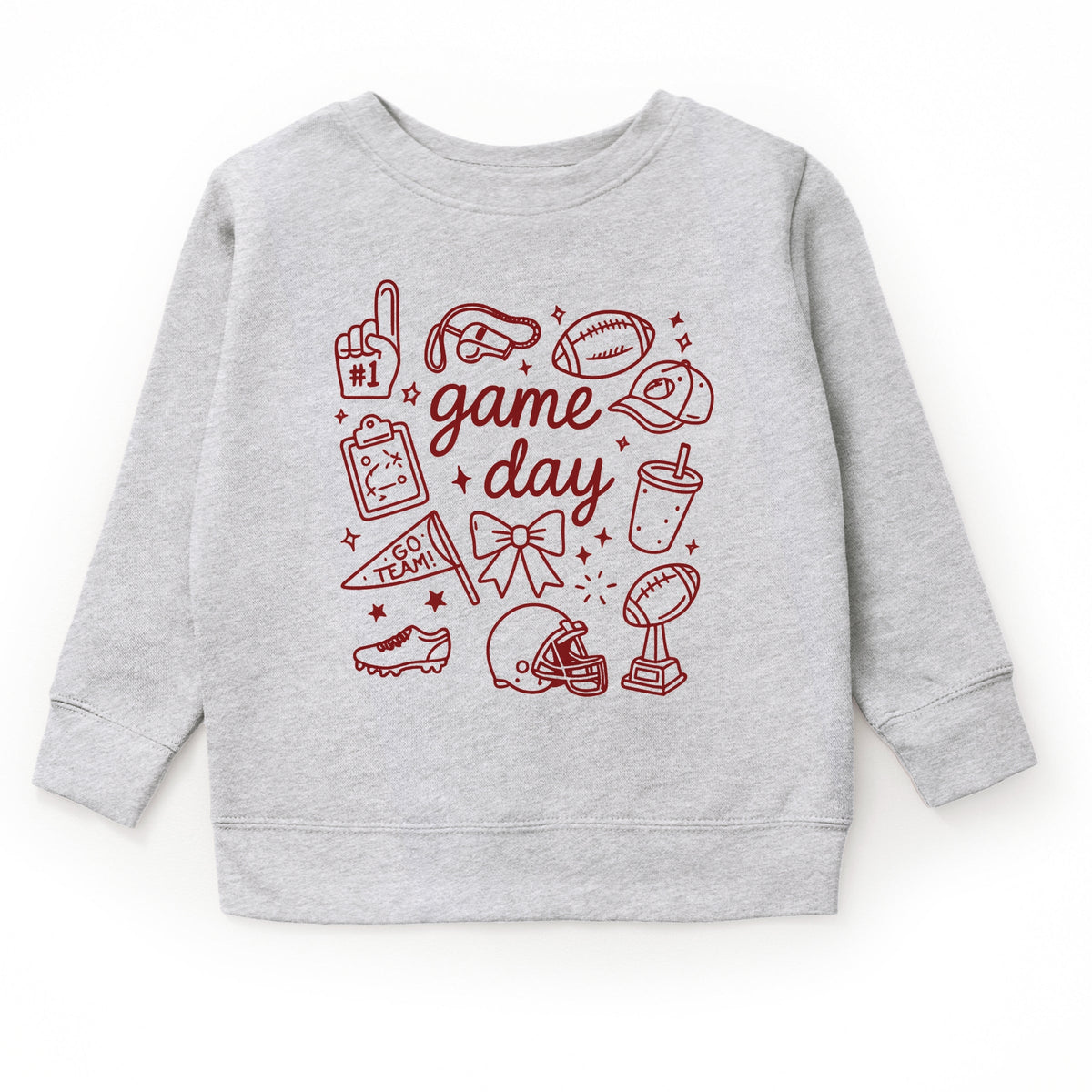 Game Day Football Sketched Collage - Youth Graphic Sweatshirt