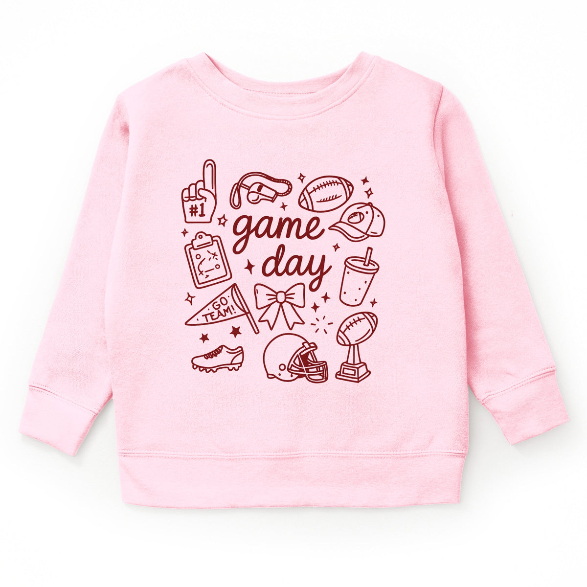 Game Day Football Sketched Collage - Youth Graphic Sweatshirt