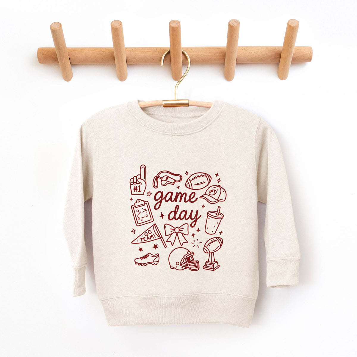 Game Day Football Sketched Collage - Youth Graphic Sweatshirt
