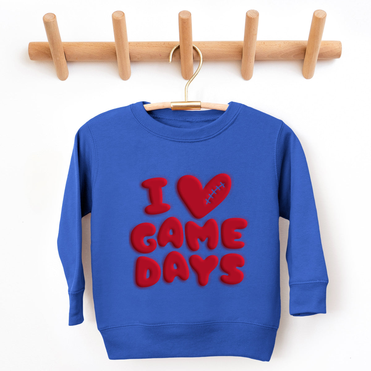 I Love Game Days Puff Print - Toddler Graphic Sweatshirt