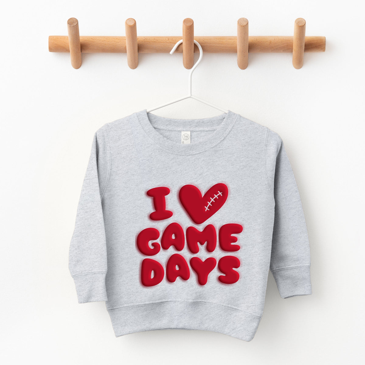 I Love Game Days Puff Print - Toddler Graphic Sweatshirt