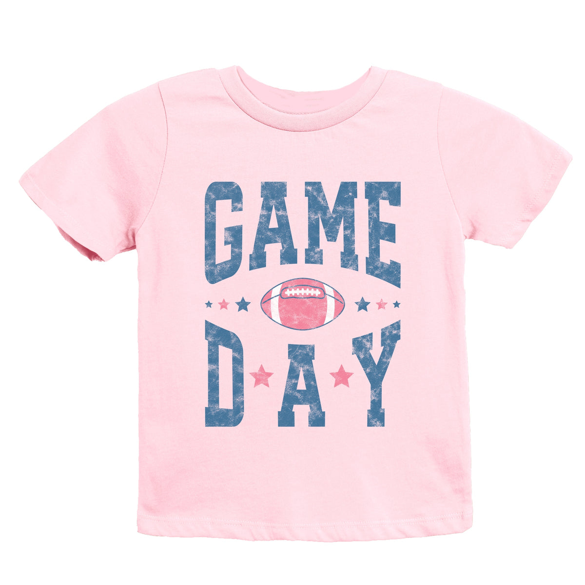 Game Day Blue Distressed - Youth Short Sleeve Graphic T-Shirt