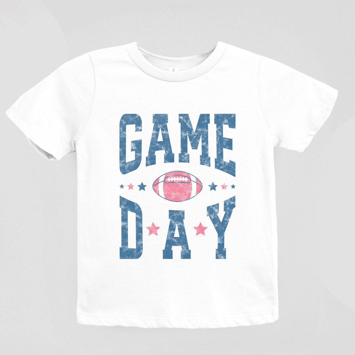Game Day Blue Distressed - Youth Short Sleeve Graphic T-Shirt