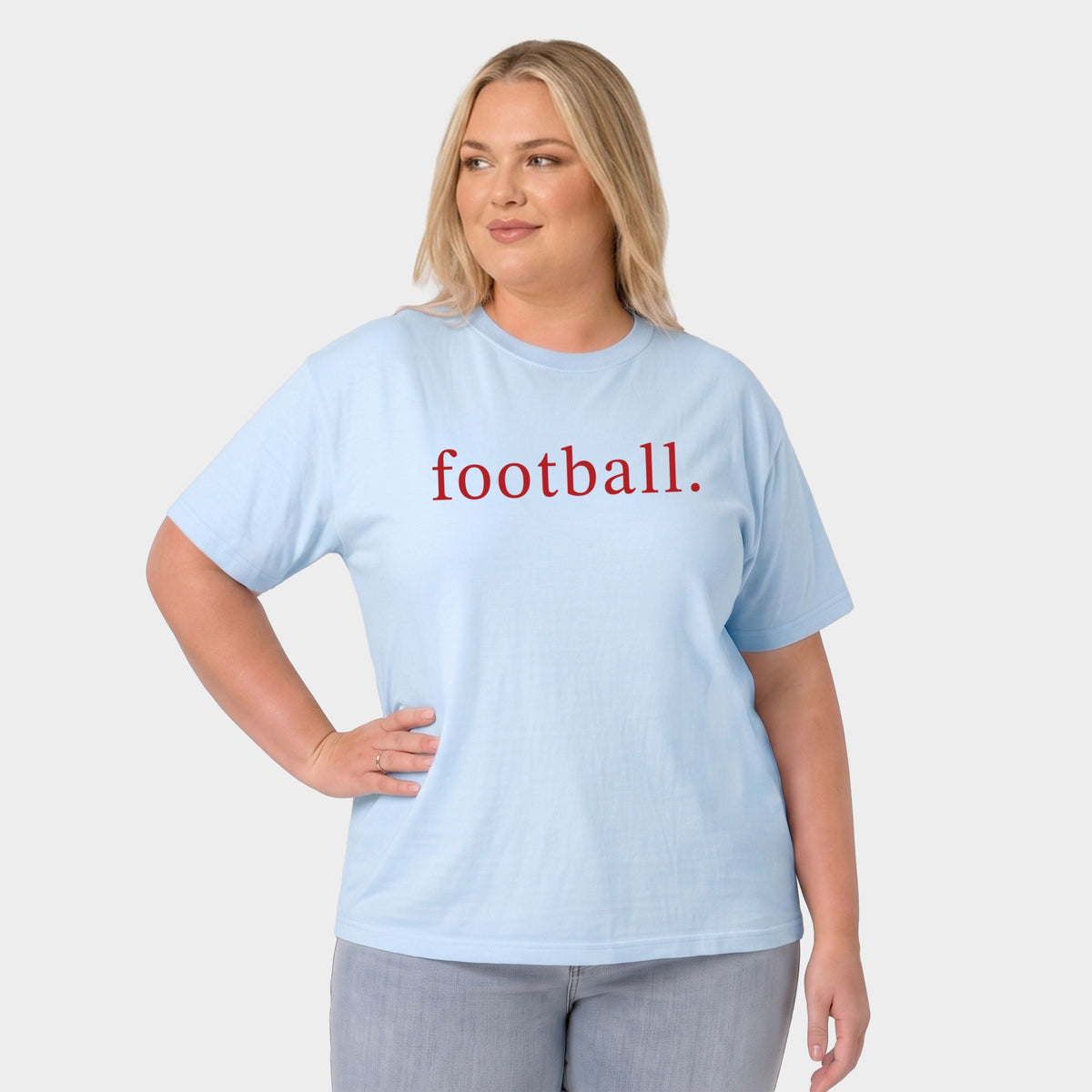 Football Typewriter - Women's Plus Sized Garment Dyed Graphic T-Shirt