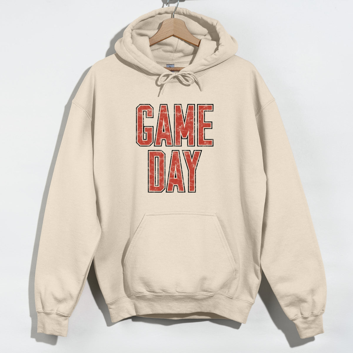 Game Day Outlined Distressed - Men's Graphic Hoodie