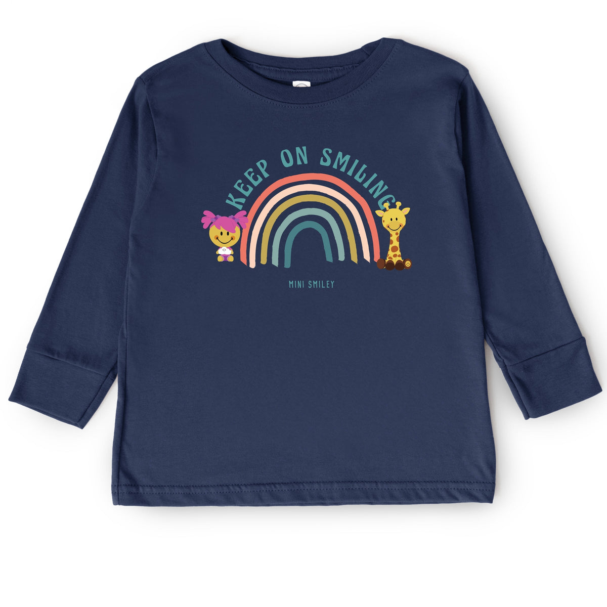 Mini Smiley Keep On Smiling Rainbow - Toddler Long Sleeve Graphic Tee