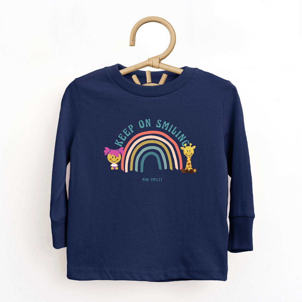 Mini Smiley Keep On Smiling Rainbow - Toddler Long Sleeve Graphic Tee