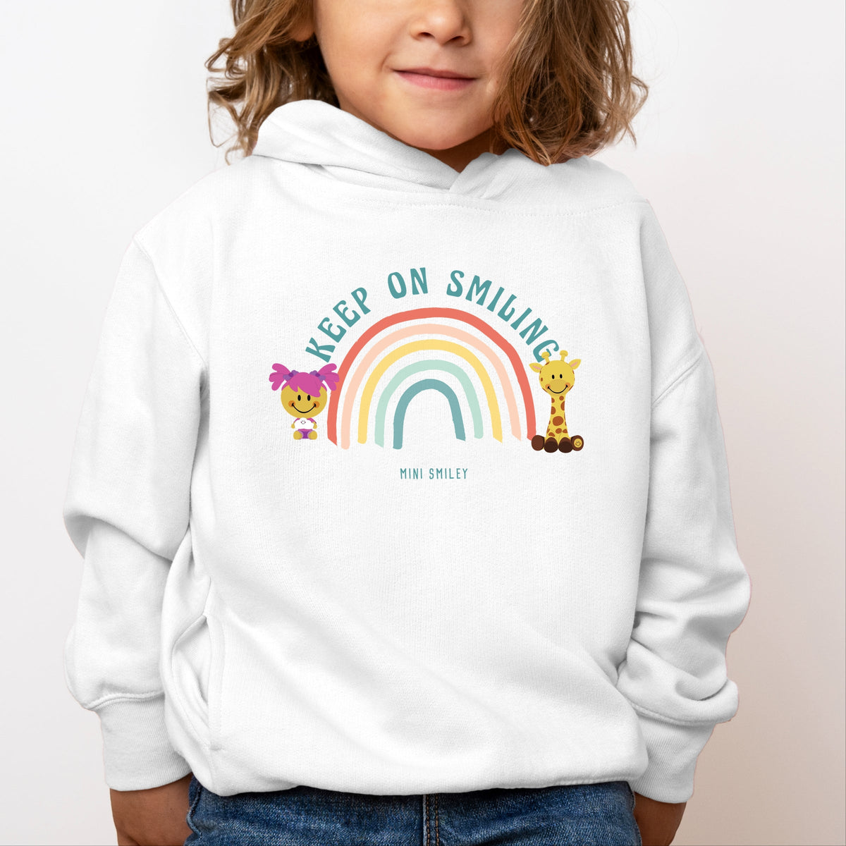 Mini Smiley Keep On Smiling Rainbow - Toddler Hoodie