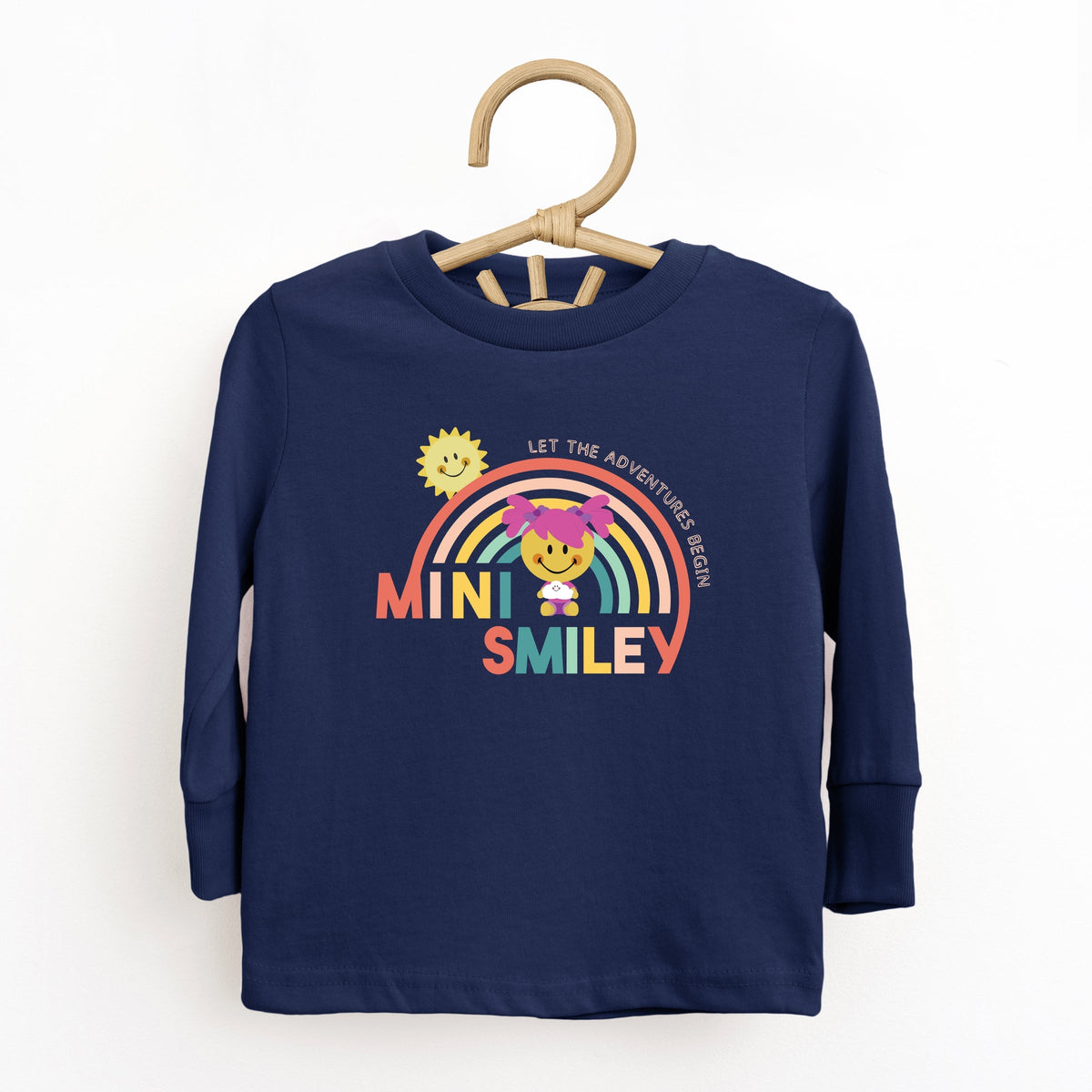Mini Smiley Let The Adventures Begin Aria - Toddler Long Sleeve Graphic Tee