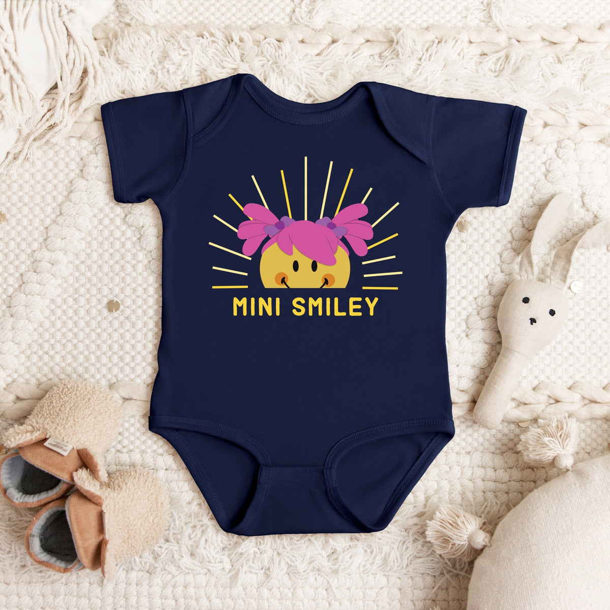 Mini Smiley Aria Sunshine - Baby Short Sleeve Graphic Bodysuit