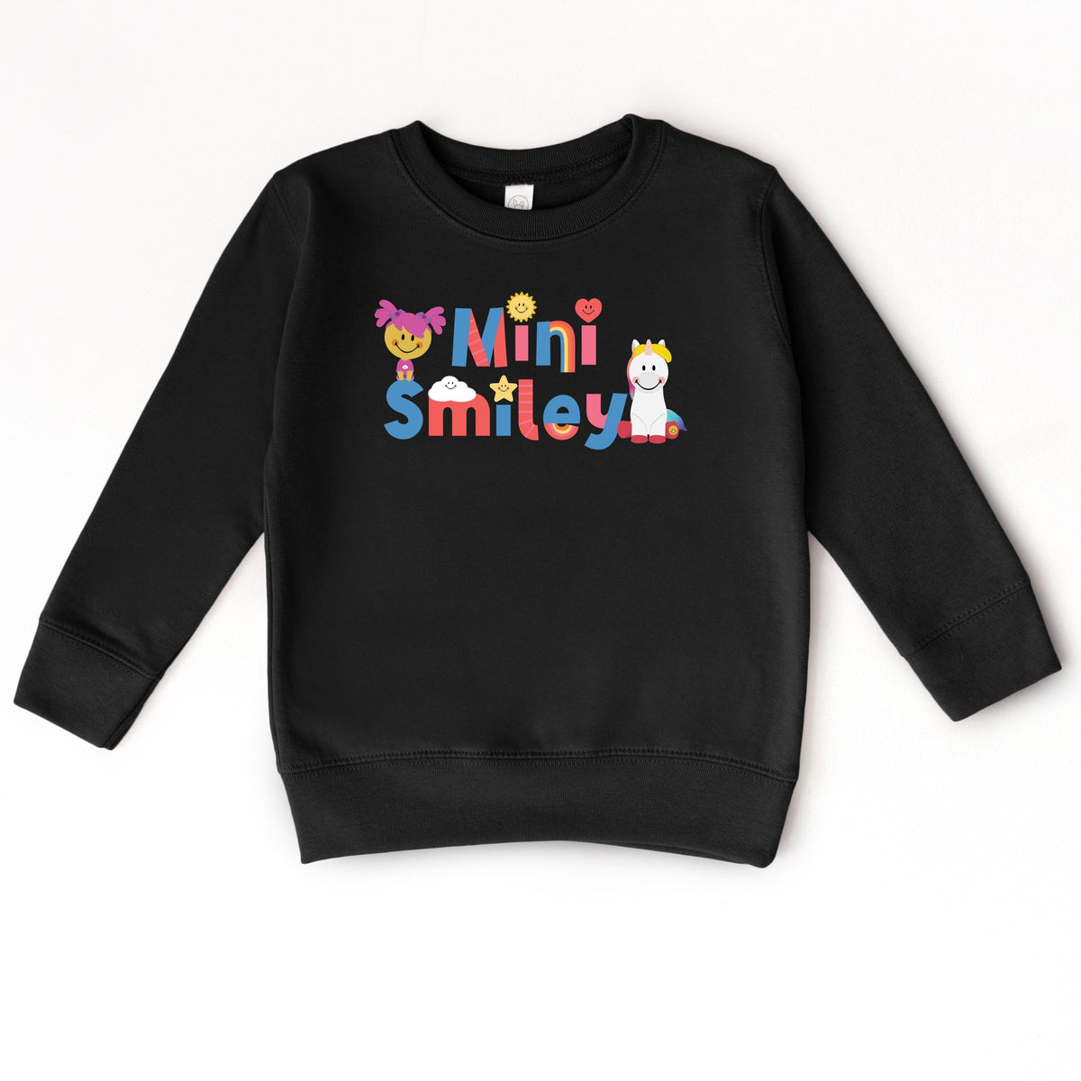 Mini Smiley Icons Unicorn - Toddler Graphic Sweatshirt