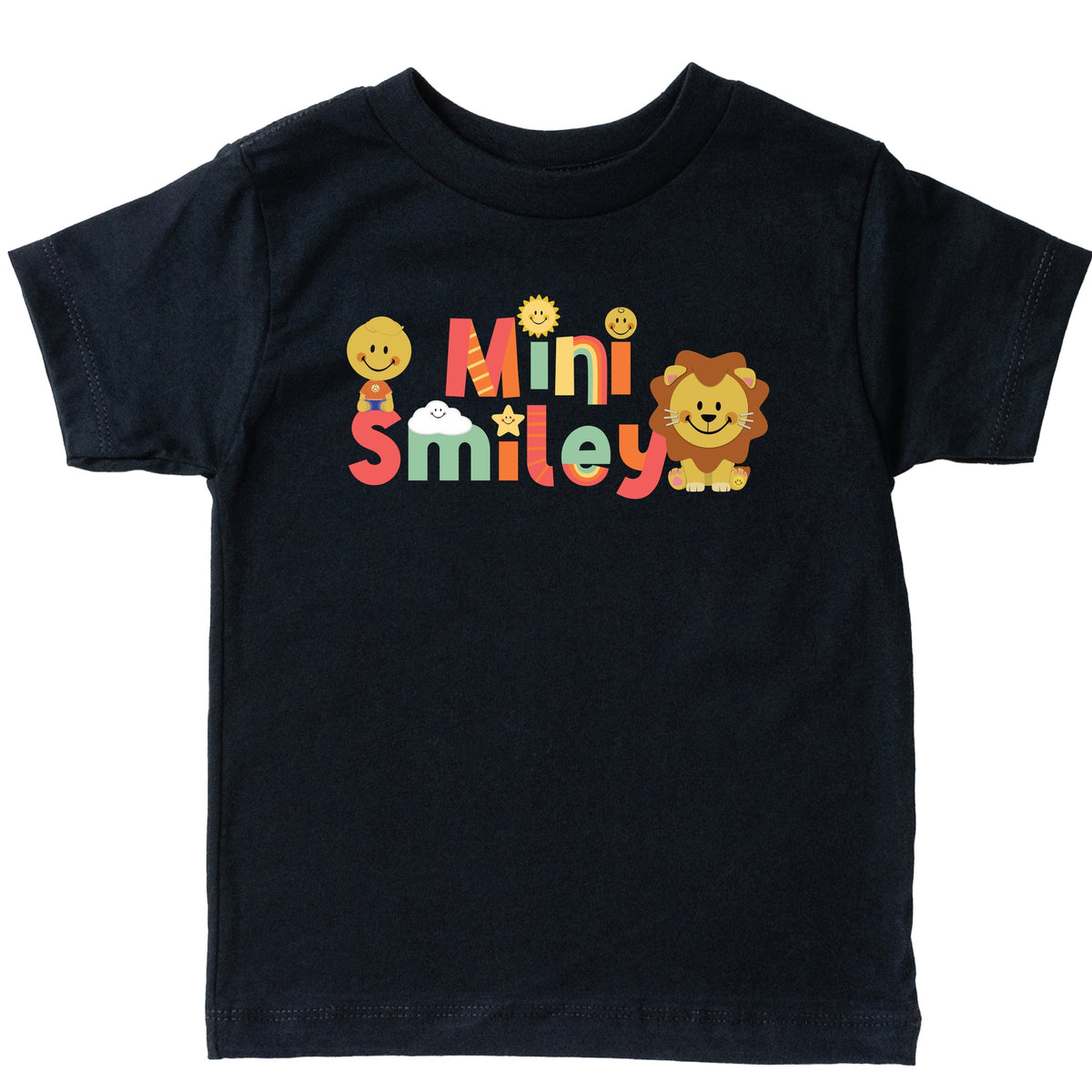 Mini Smiley Icons Lion - Toddler Short Sleeve Graphic T-Shirt