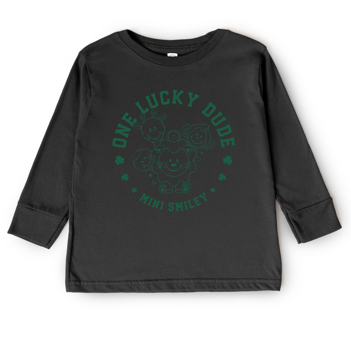 Mini Smiley One Lucky Dude - Toddler Long Sleeve Graphic Tee