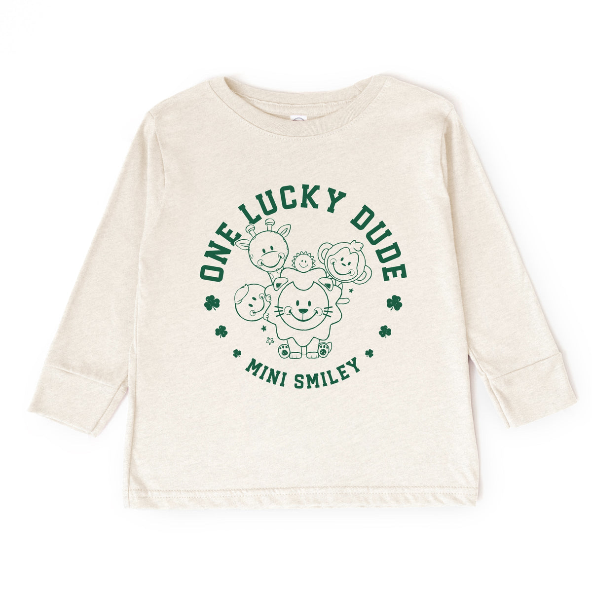 Mini Smiley One Lucky Dude - Toddler Long Sleeve Graphic Tee