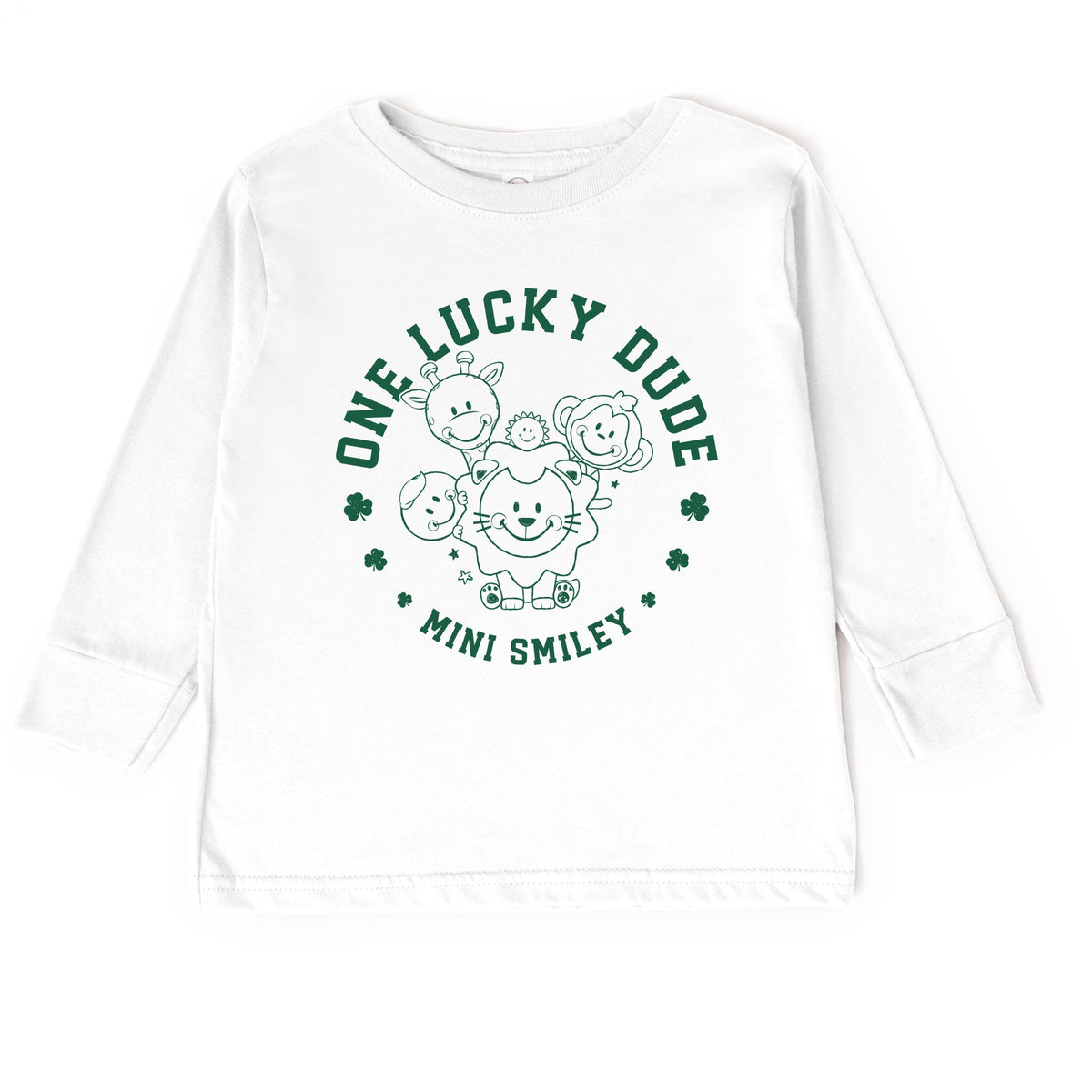 Mini Smiley One Lucky Dude - Toddler Long Sleeve Graphic Tee