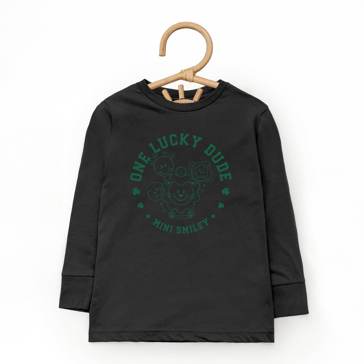 Mini Smiley One Lucky Dude - Toddler Long Sleeve Graphic Tee