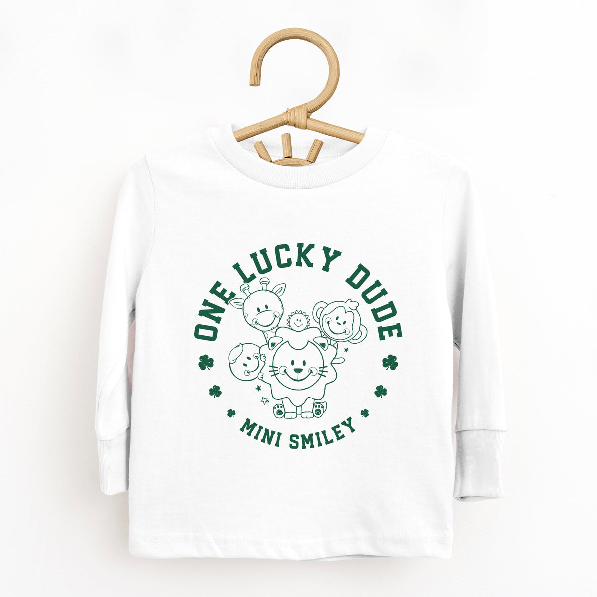 Mini Smiley One Lucky Dude - Toddler Long Sleeve Graphic Tee