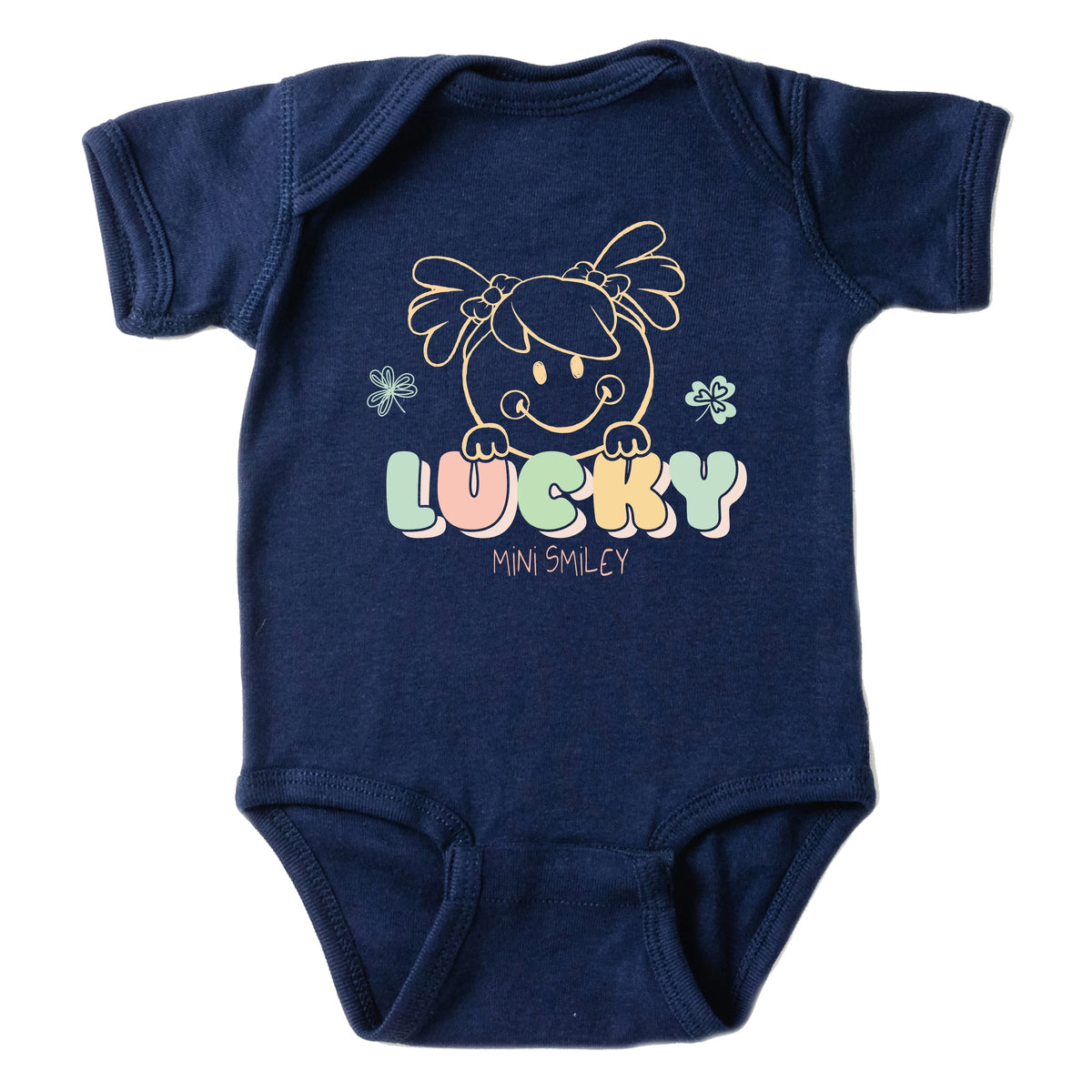 Mini Smiley Lucky Aria - Baby Short Sleeve Graphic Bodysuit