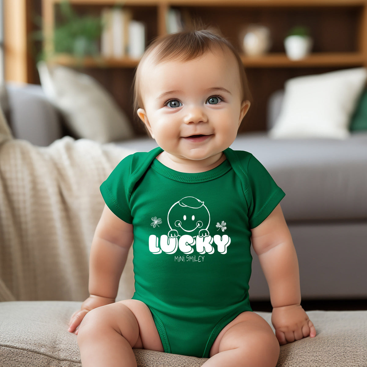 Mini Smiley Lucky Lumi - Baby Short Sleeve Graphic Bodysuit