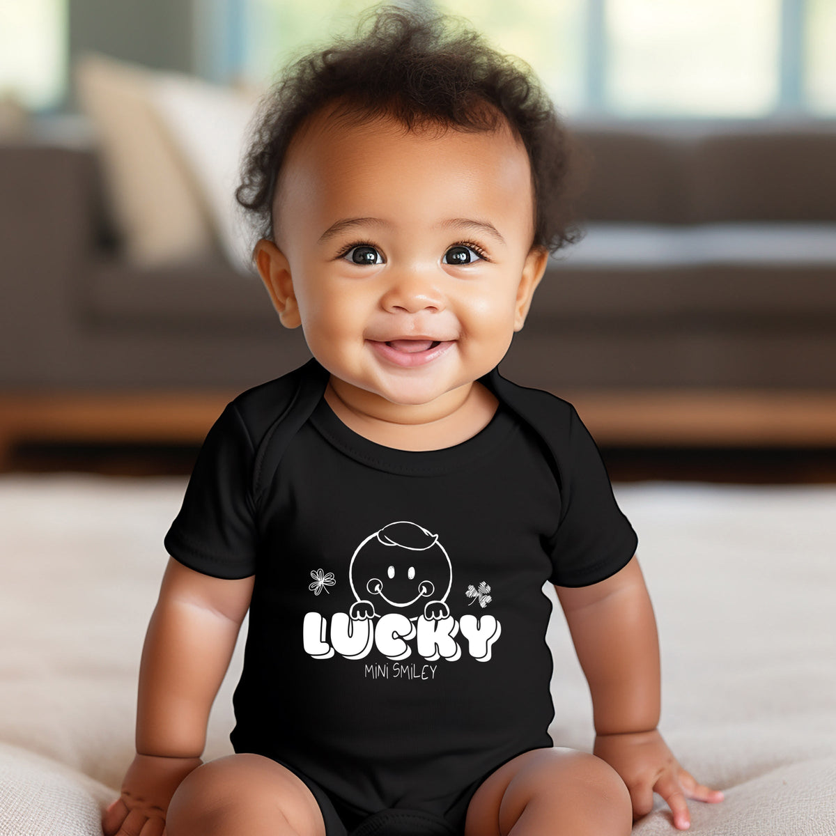 Mini Smiley Lucky Lumi - Baby Short Sleeve Graphic Bodysuit
