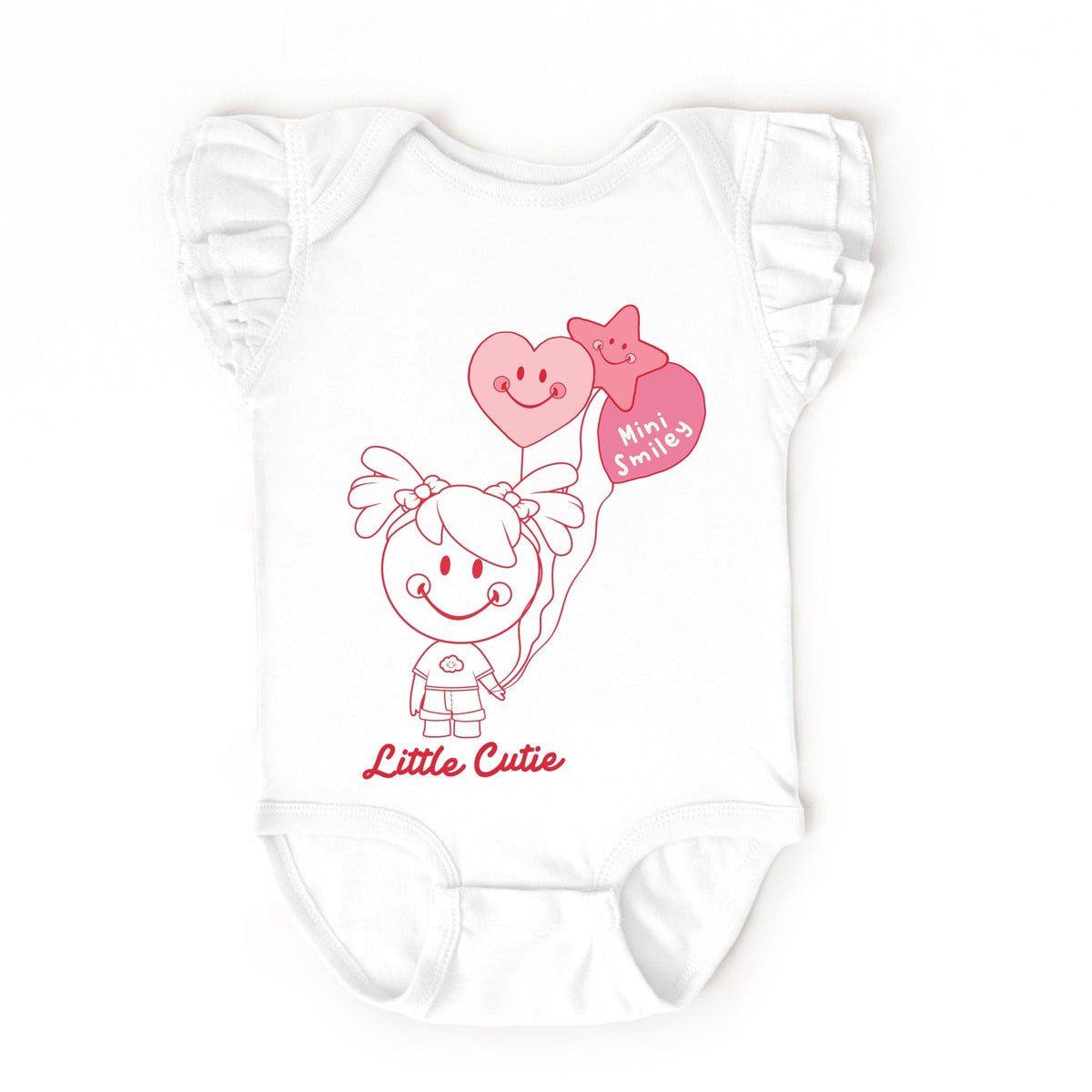 Mini Smiley Aria Balloons - Baby Flutter Sleeve Bodysuit