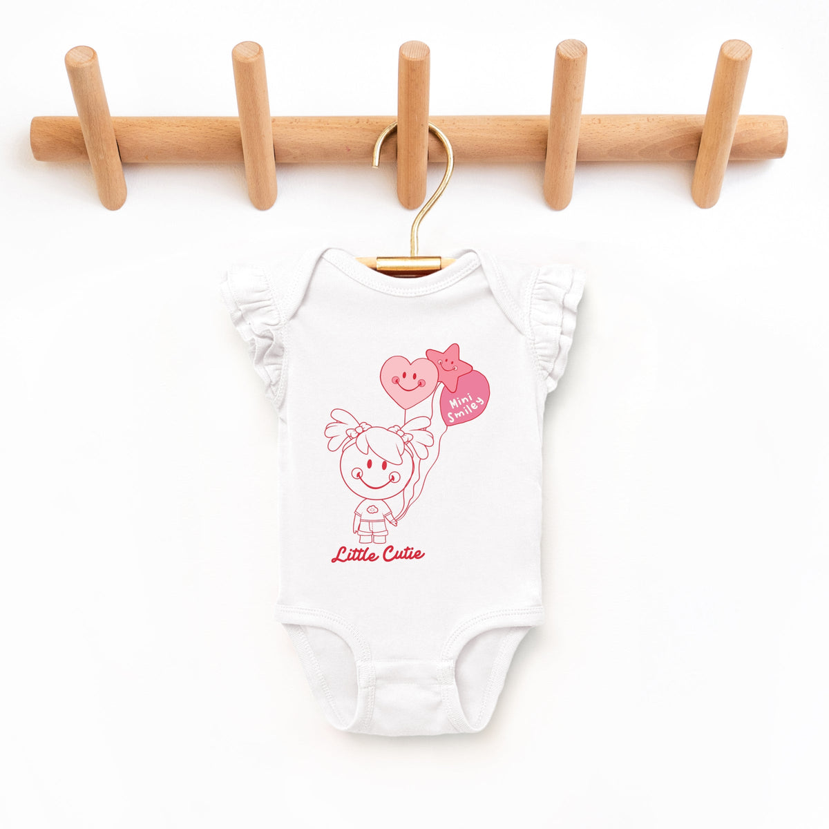 Mini Smiley Aria Balloons - Baby Flutter Sleeve Bodysuit