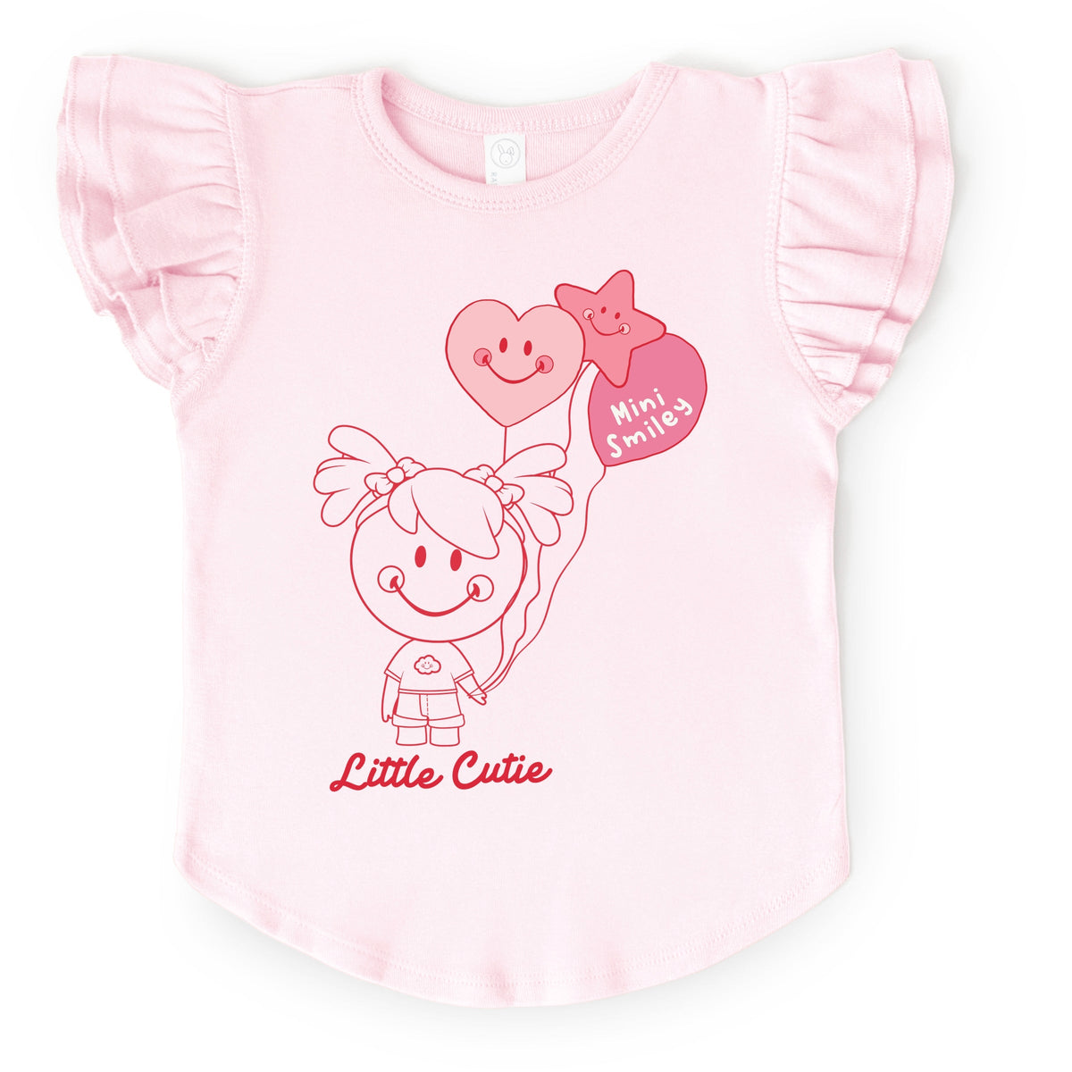 Mini Smiley Aria Balloons - Flutter Sleeve Graphic T-Shirt
