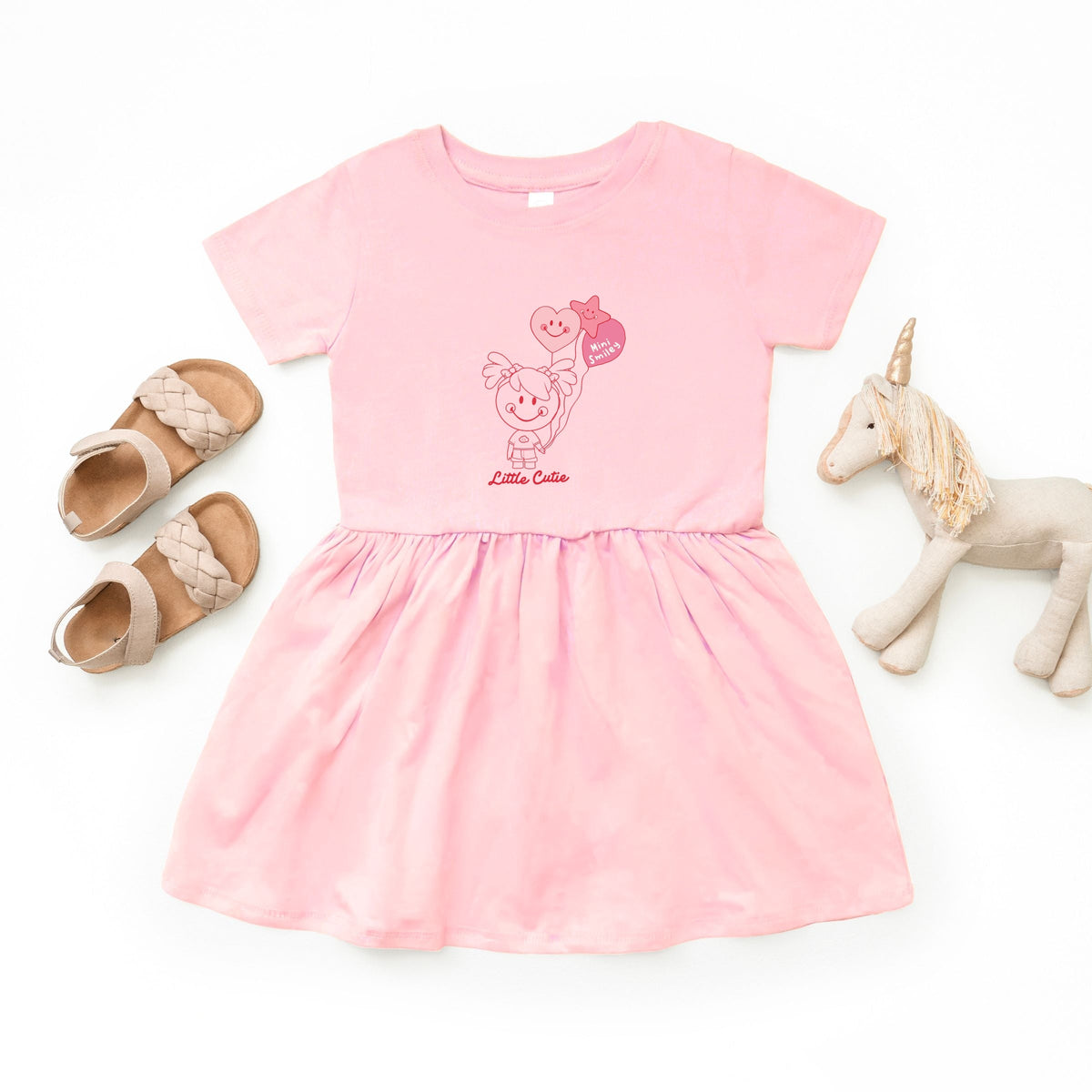 Mini Smiley Aria Balloons - Toddler Graphic Dress