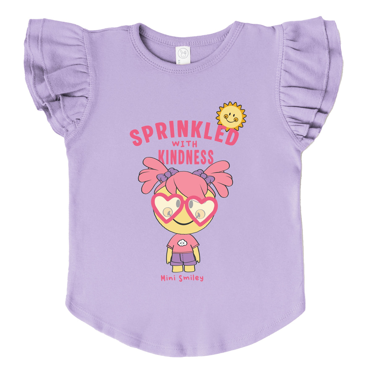 Mini Smiley Sprinkled With Kindness - Flutter Sleeve Graphic T-Shirt