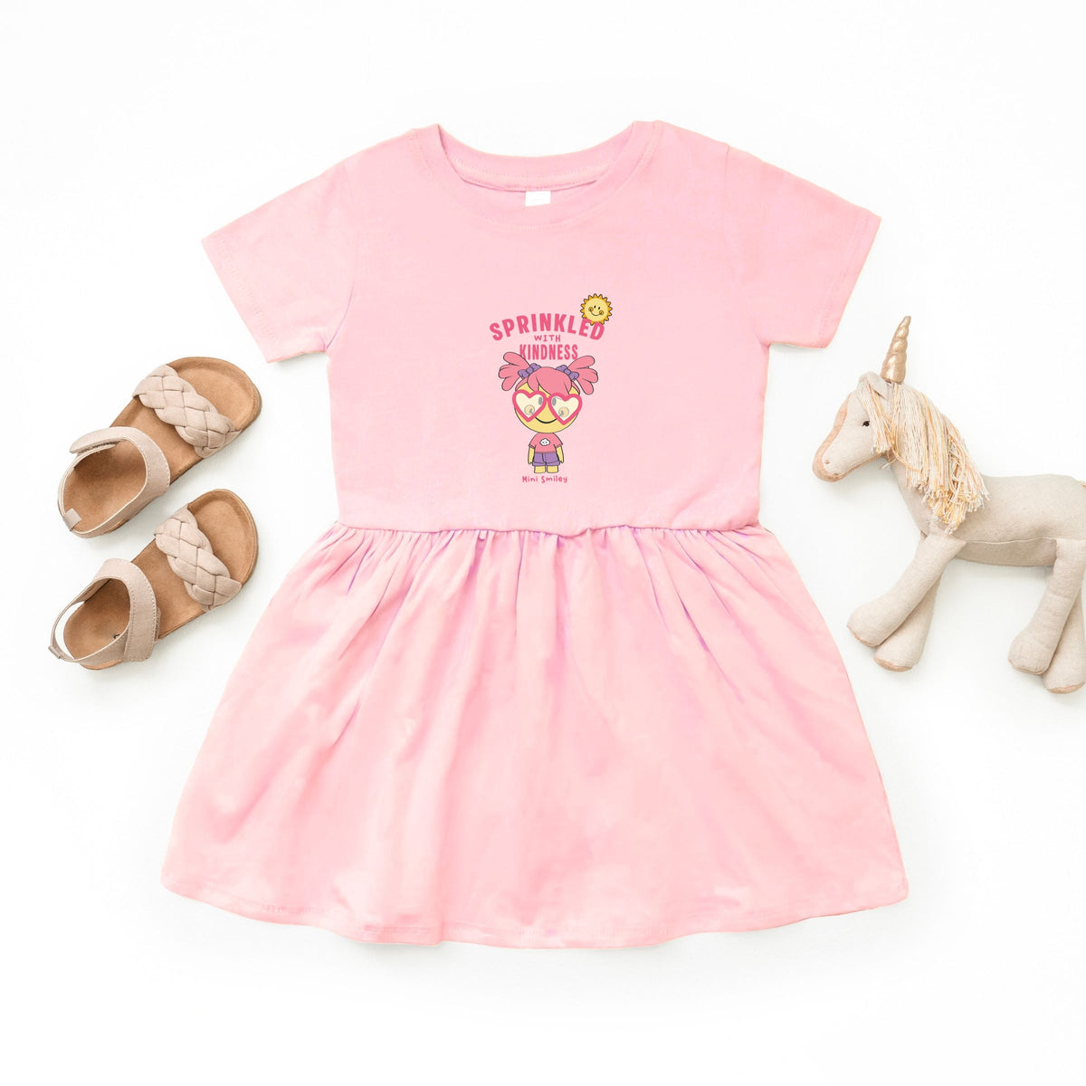 Mini Smiley Sprinkled With Kindness - Toddler Graphic Dress