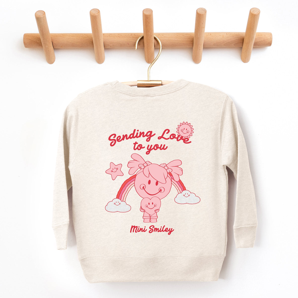 Mini Smiley Sending Love To You - Toddler Graphic Sweatshirt