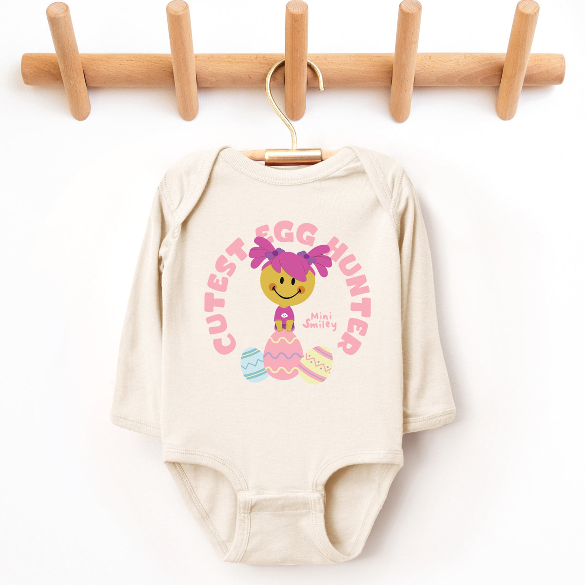 Mini Smiley Cutest Egg Hunter - Baby Long Sleeve Bodysuit