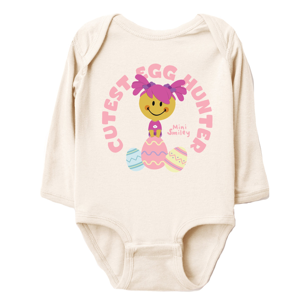 Mini Smiley Cutest Egg Hunter - Baby Long Sleeve Bodysuit