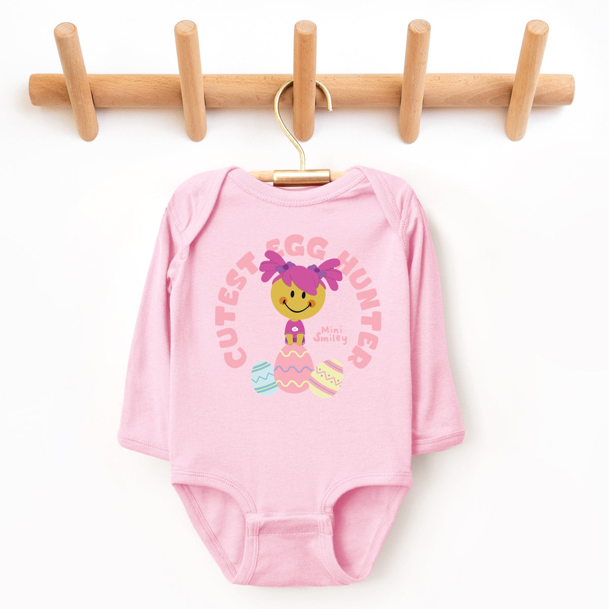 Mini Smiley Cutest Egg Hunter - Baby Long Sleeve Bodysuit