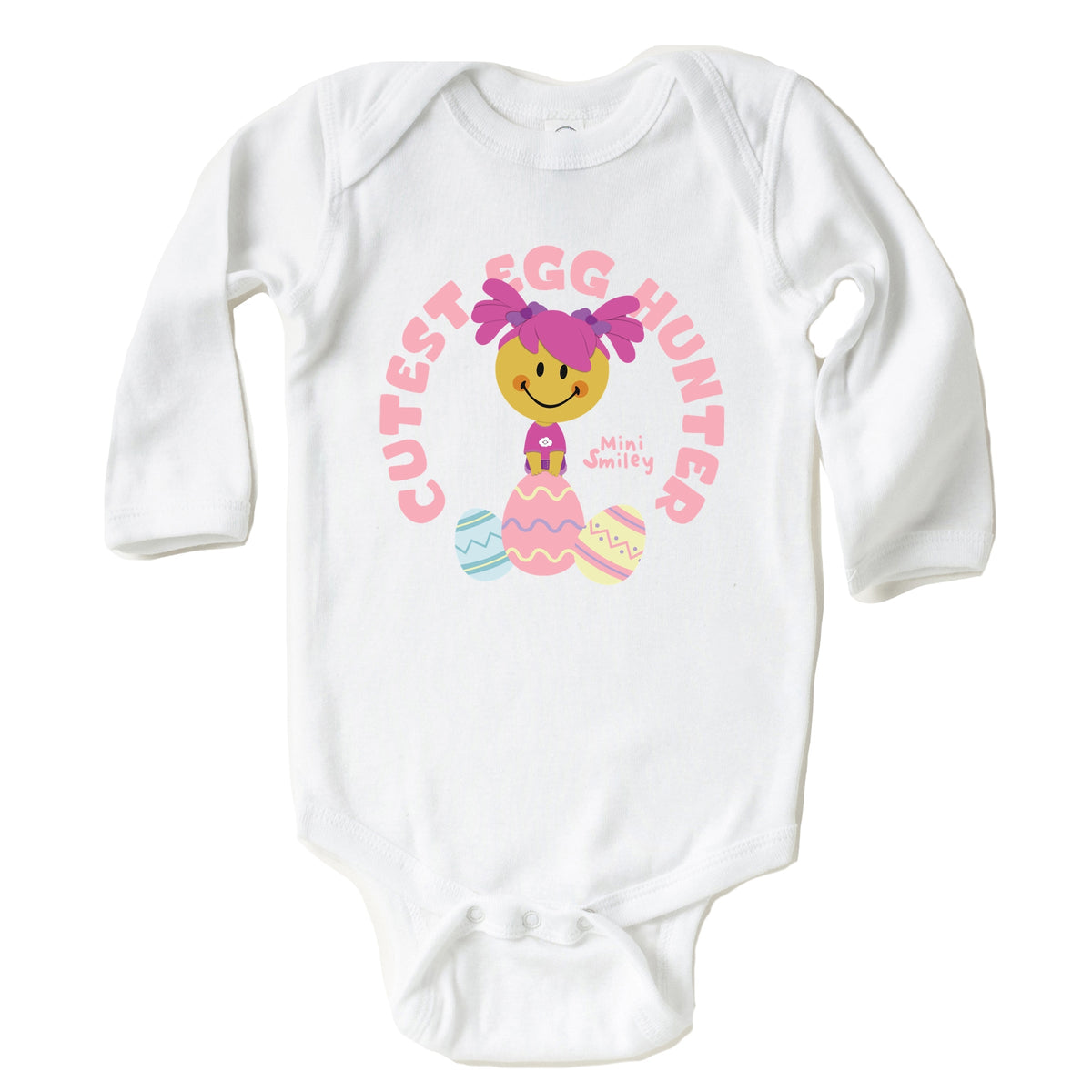 Mini Smiley Cutest Egg Hunter - Baby Long Sleeve Bodysuit