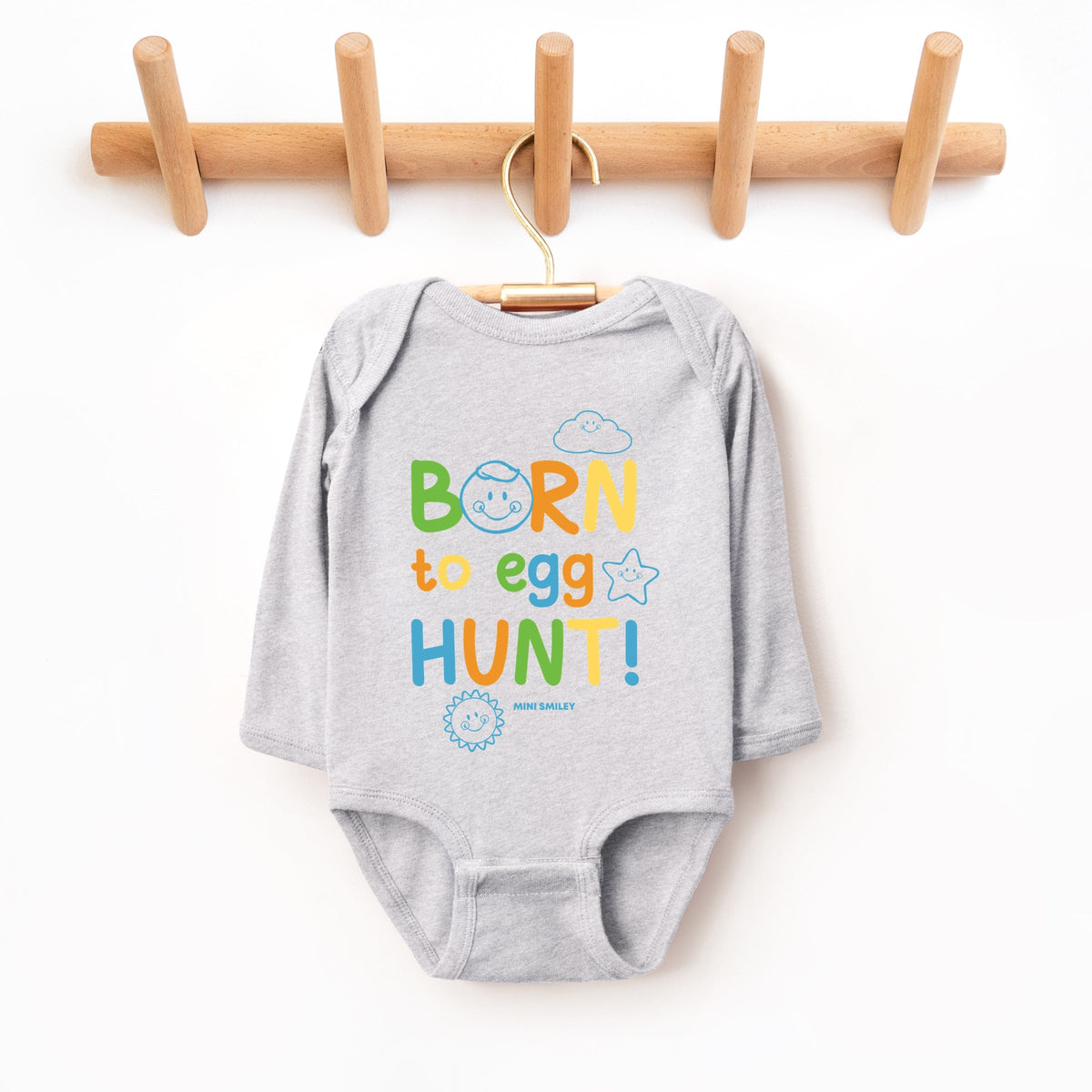 Mini Smiley Lumi Born To Egg Hunt - Baby Long Sleeve Bodysuit