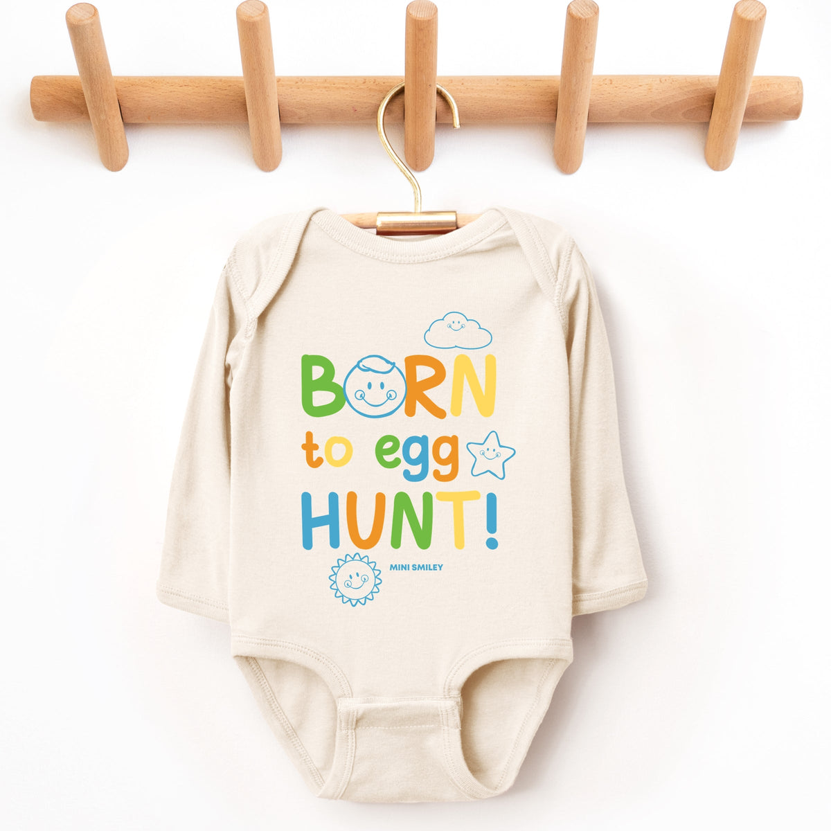 Mini Smiley Lumi Born To Egg Hunt - Baby Long Sleeve Bodysuit