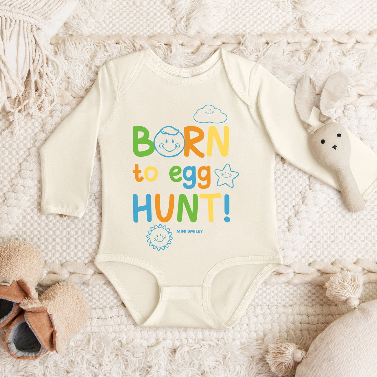 Mini Smiley Lumi Born To Egg Hunt - Baby Long Sleeve Bodysuit