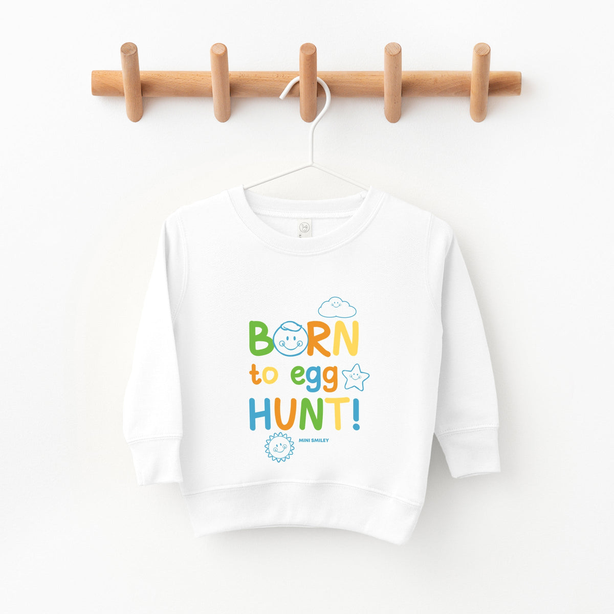 Mini Smiley Lumi Born To Egg Hunt - Toddler Graphic Sweatshirt