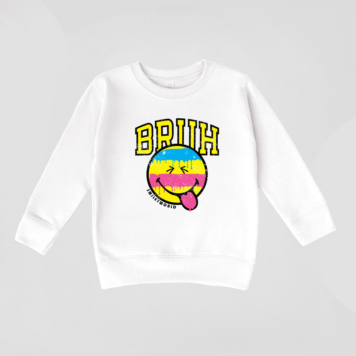 SmileyWorld Bruh Paint Drip Distressed - Toddler Graphic Sweatshirt