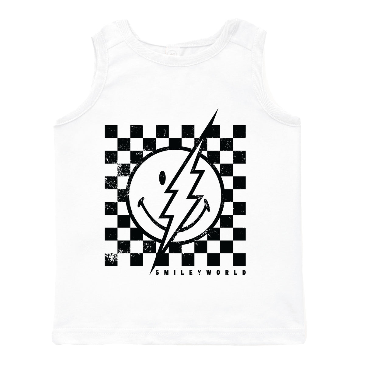 SmileyWorld Checkered Lightning Distressed - Toddler Graphic Tank