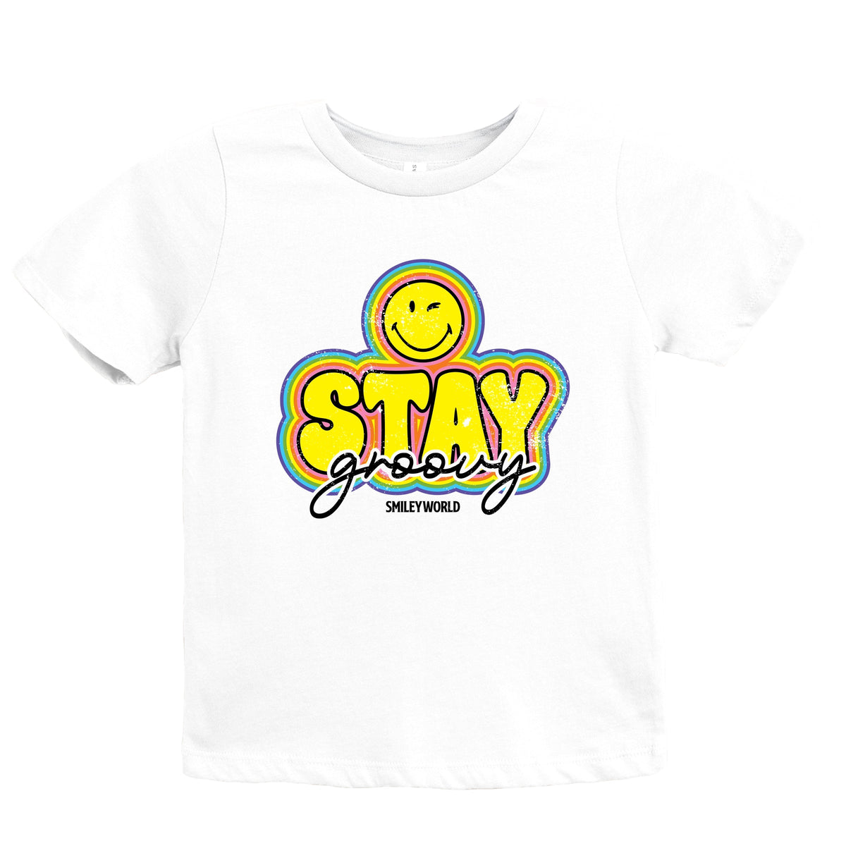 SmileyWorld Stay Groovy - Youth Short Sleeve Graphic T-Shirt