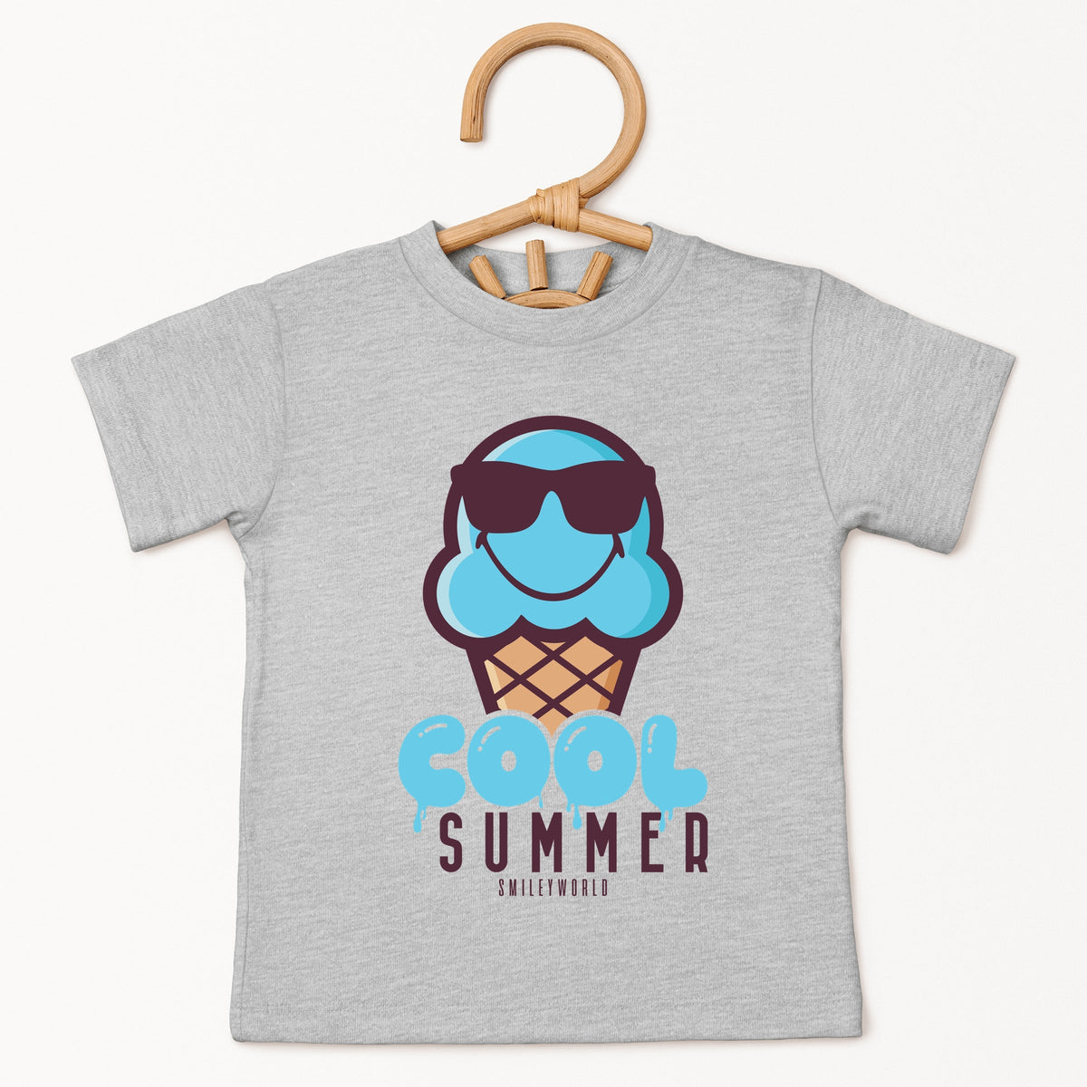 SmileyWorld Cool Summer Ice Cream Blue - Toddler Short Sleeve Graphic T-Shirt