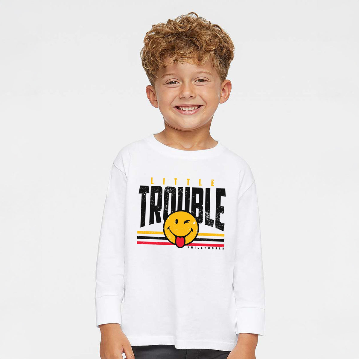 SmileyWorld Little Trouble - Toddler Long Sleeve Graphic Tee