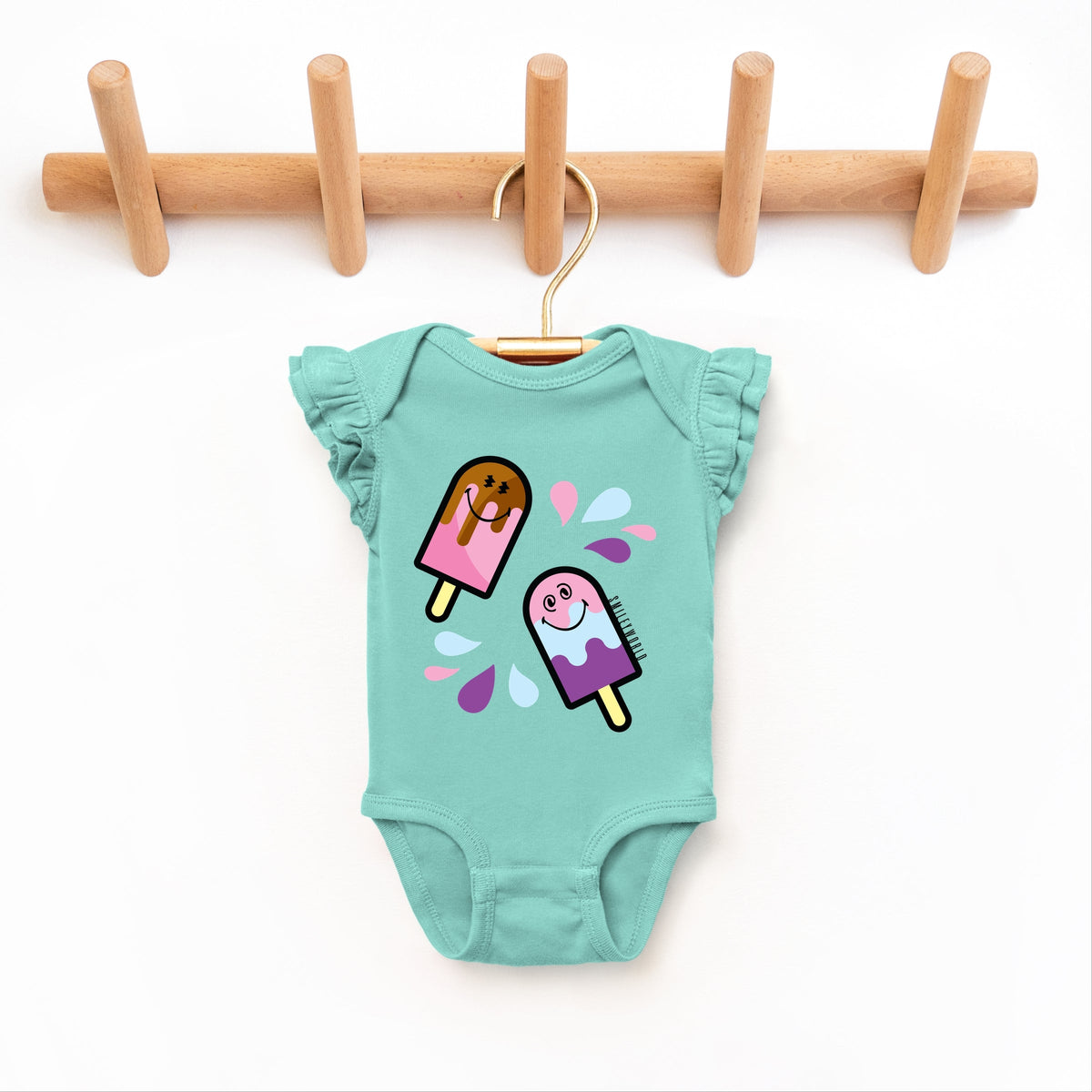 SmileyWorld Popsicles - Baby Flutter Sleeve Bodysuit
