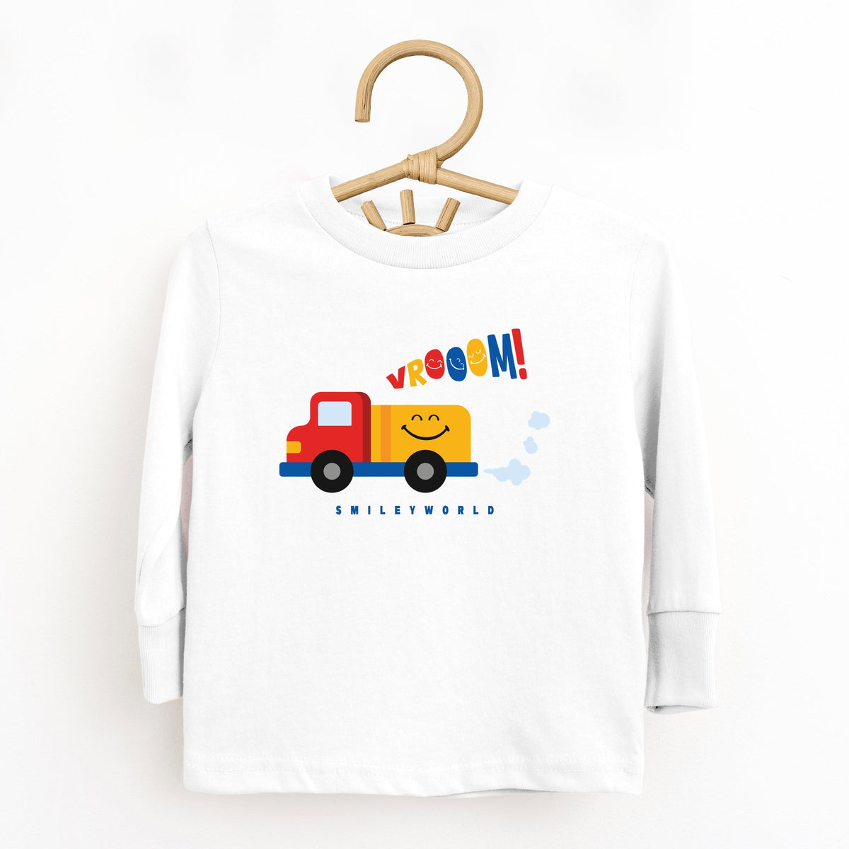 SmileyWorld Vrooom Truck - Toddler Long Sleeve Graphic Tee