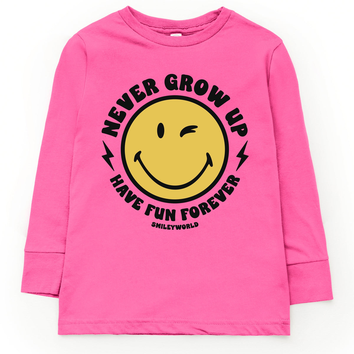 SmileyWorld Never Grow Up - Toddler Long Sleeve Graphic Tee