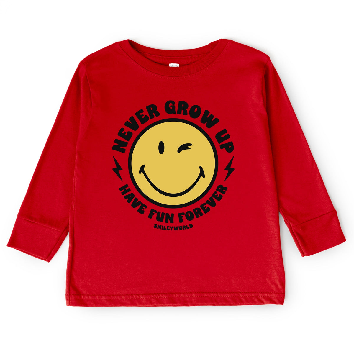 SmileyWorld Never Grow Up - Toddler Long Sleeve Graphic Tee