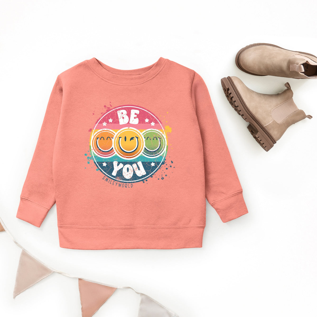 SmileyWorld Be You Rainbow Circle - Youth Graphic Sweatshirt