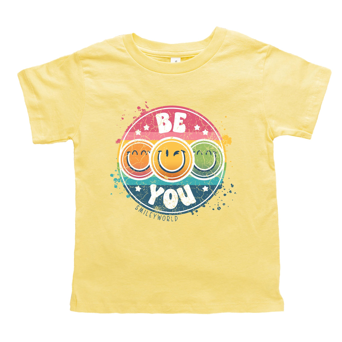 SmileyWorld Be You Rainbow Circle - Toddler Short Sleeve Graphic T-Shirt
